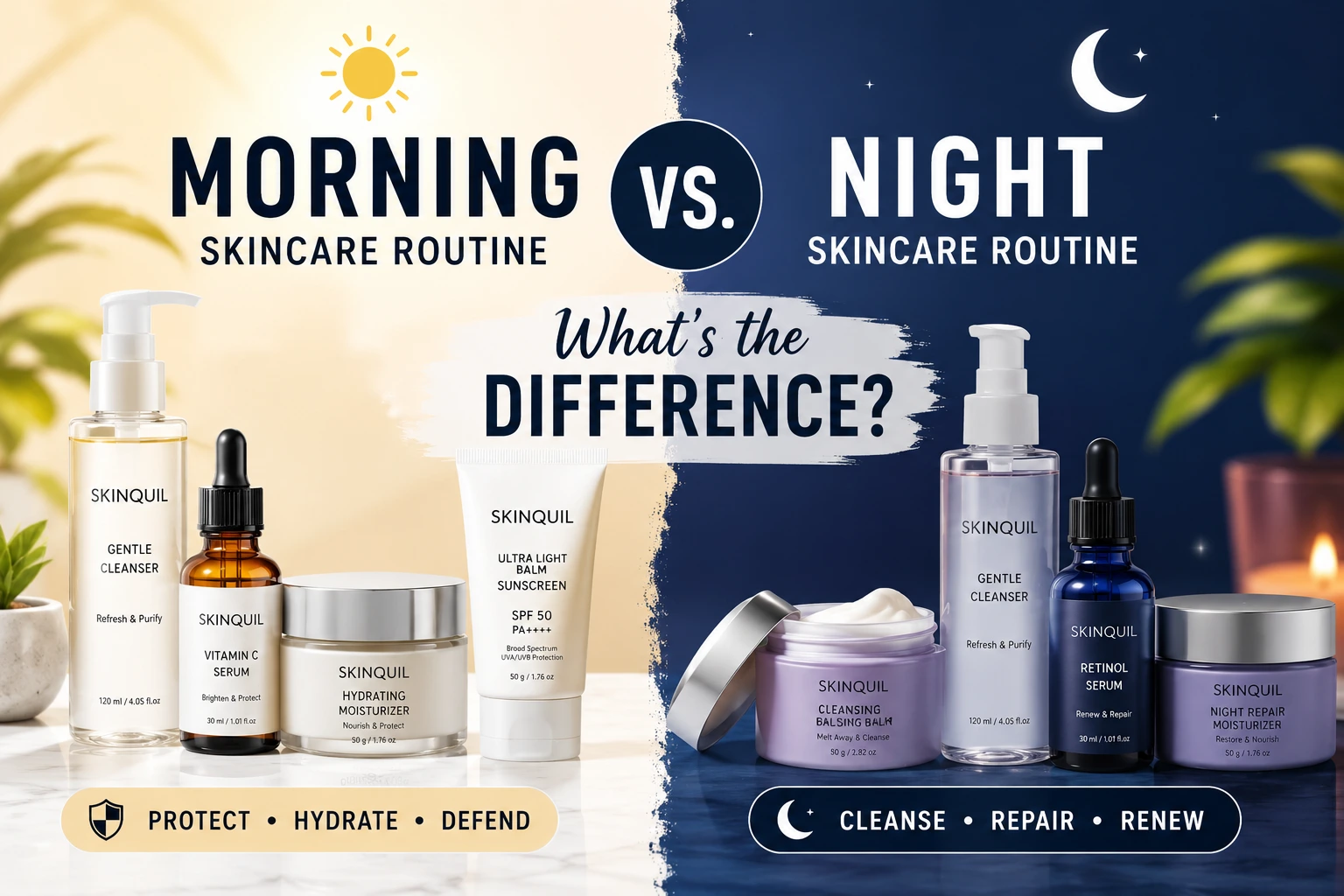 Morning vs. Night Skincare Routine: What’s the Difference